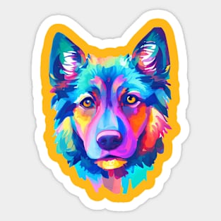 Colorful Dog Painting Sticker